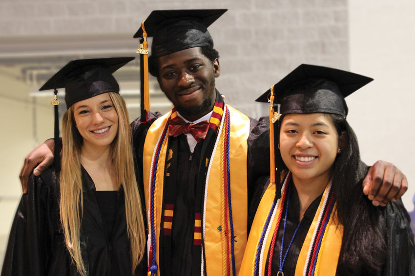 Students celebrate on Commencement evening.